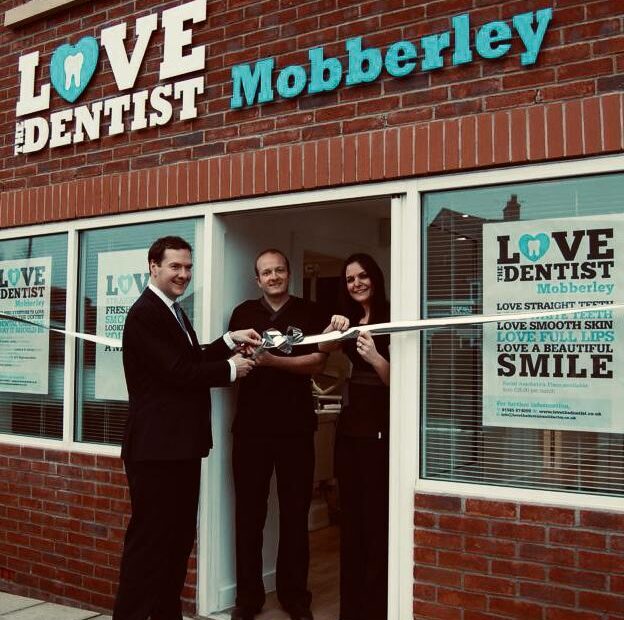 George Osborne officially opening Love the Dentist, Mobberley