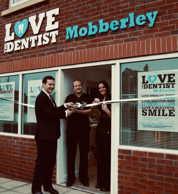 George Osborne officially opening Love the Dentist, Mobberley